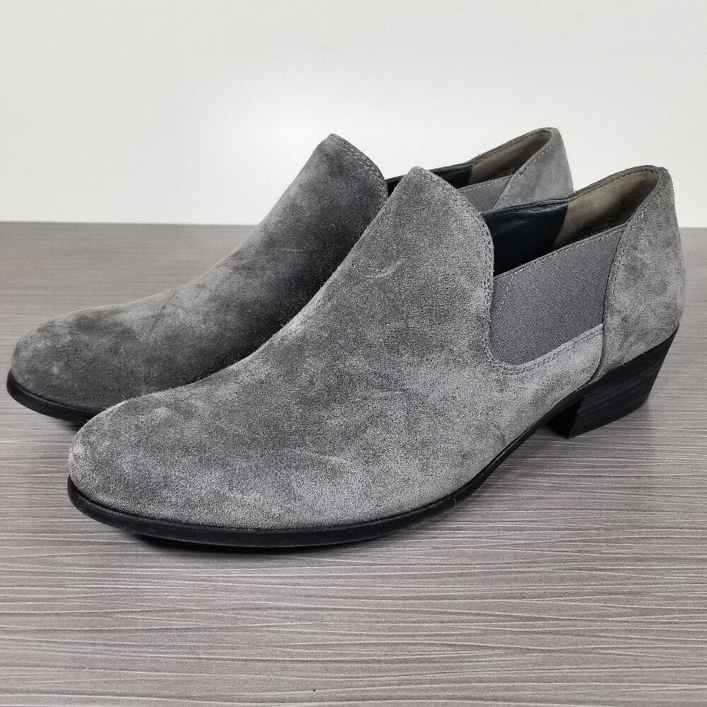 Paul Green Faith Slip On Ankle Booties, Gray Suede, Womens Size 7 M